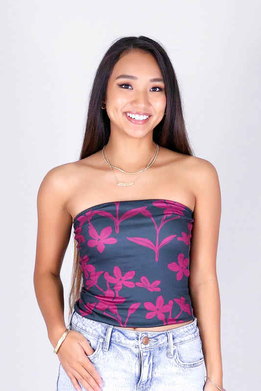JASMINE GARDENIA CROP TUBE TOP