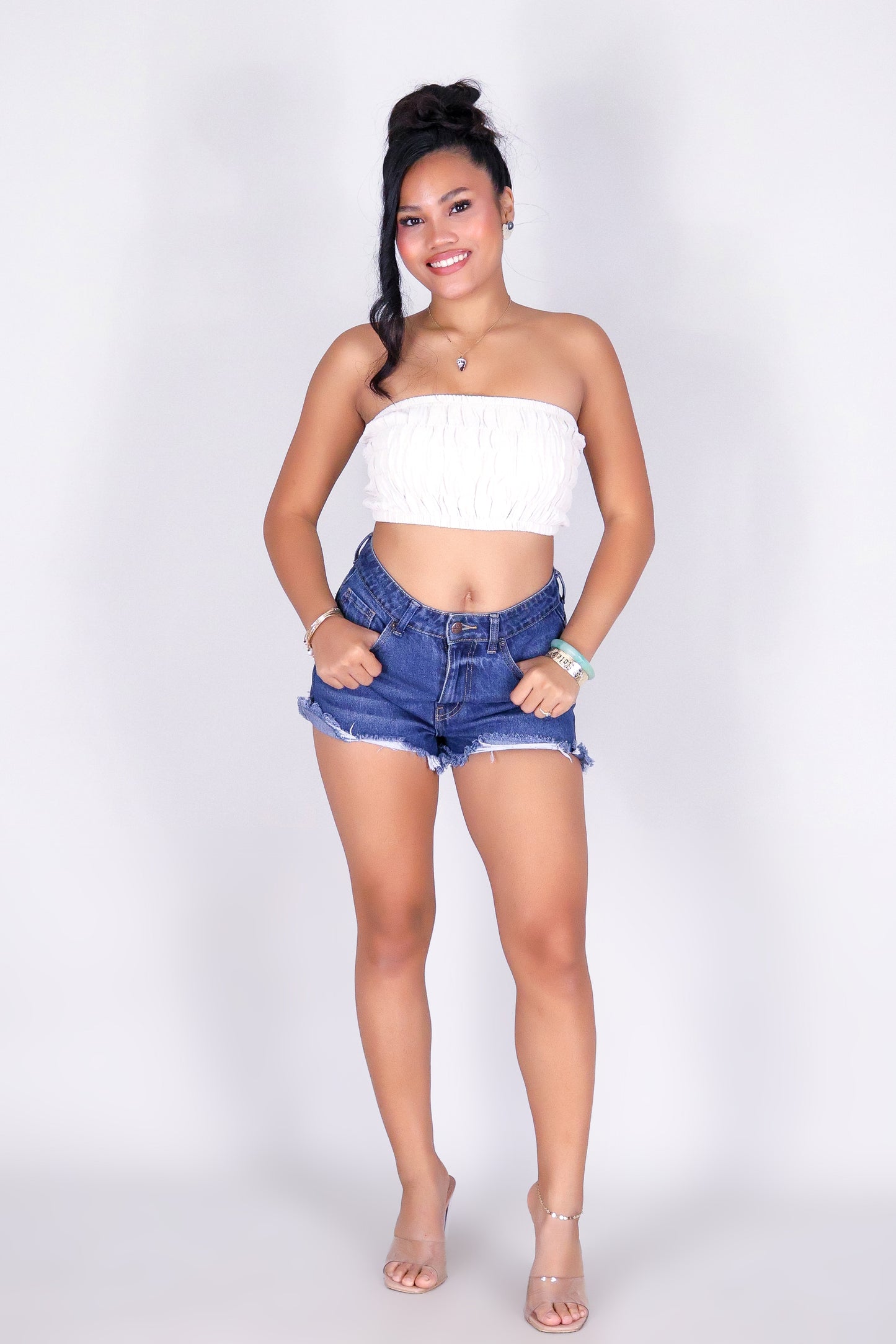 SUGAR SMOCK CROP TUBE TOP