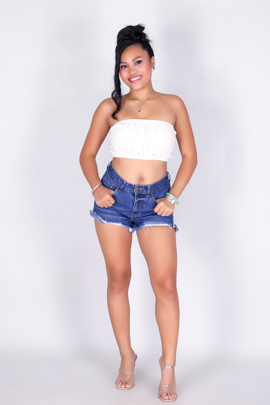 SUGAR SMOCK CROP TUBE TOP