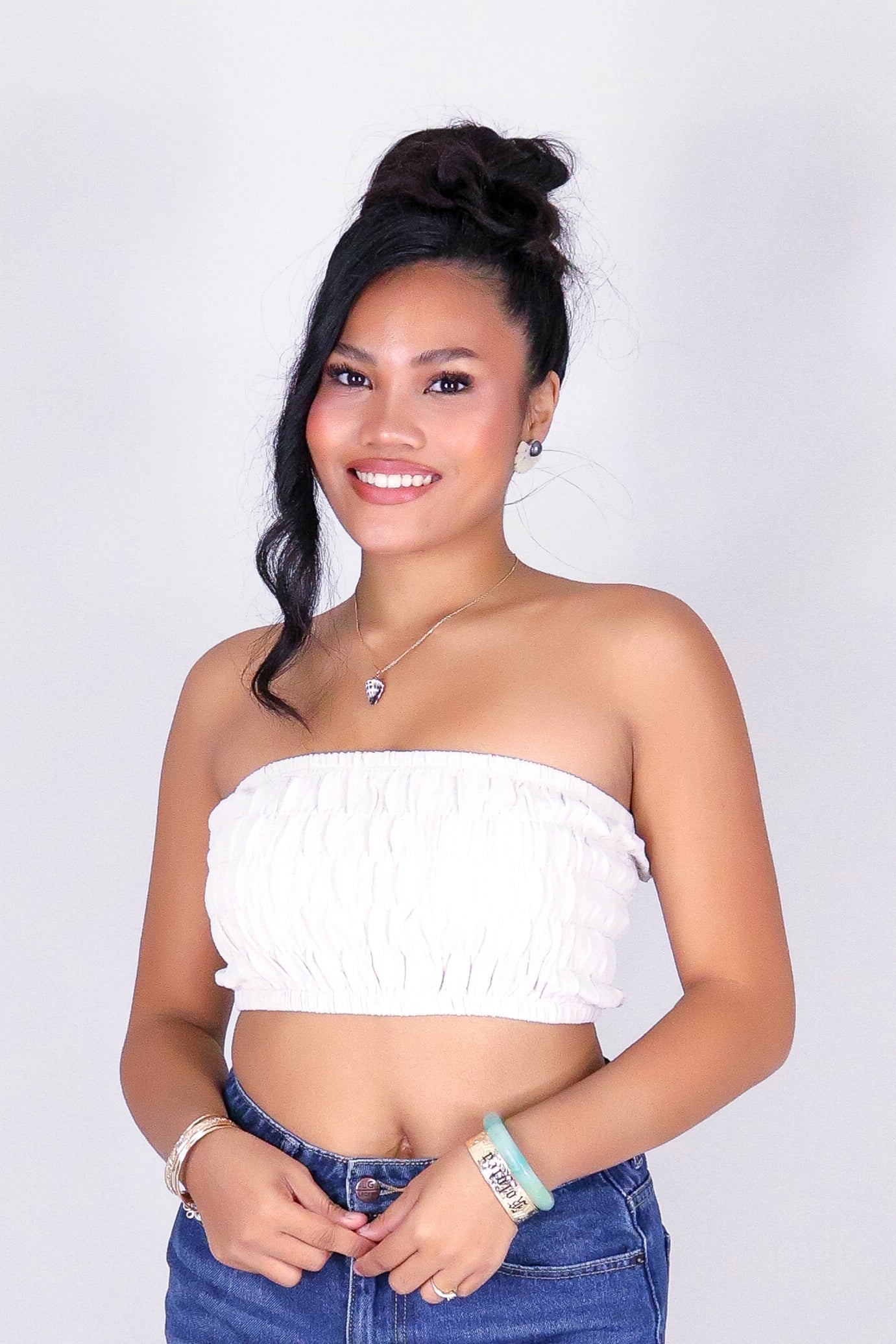 SUGAR SMOCK CROP TUBE TOP
