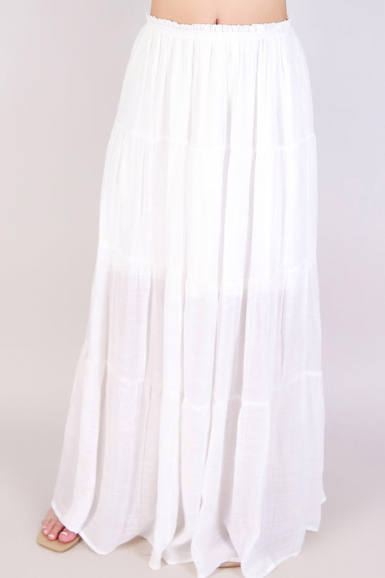 CAREFREE CRUSH TIERED MAXI SKIRT