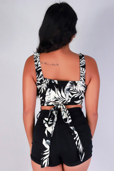 Jeans Warehouse Hawaii - TANK PRINT WOVEN CASUAL TOPS - FLIRT IN FLORAL CROP TOP | By IRIS