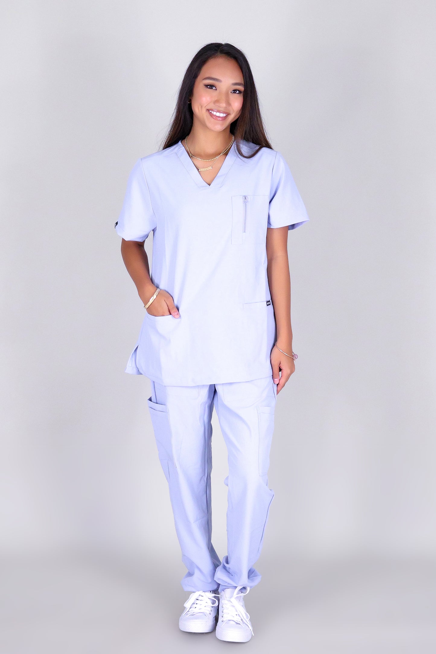 BE PATIENT WITH ME SCRUB TOP