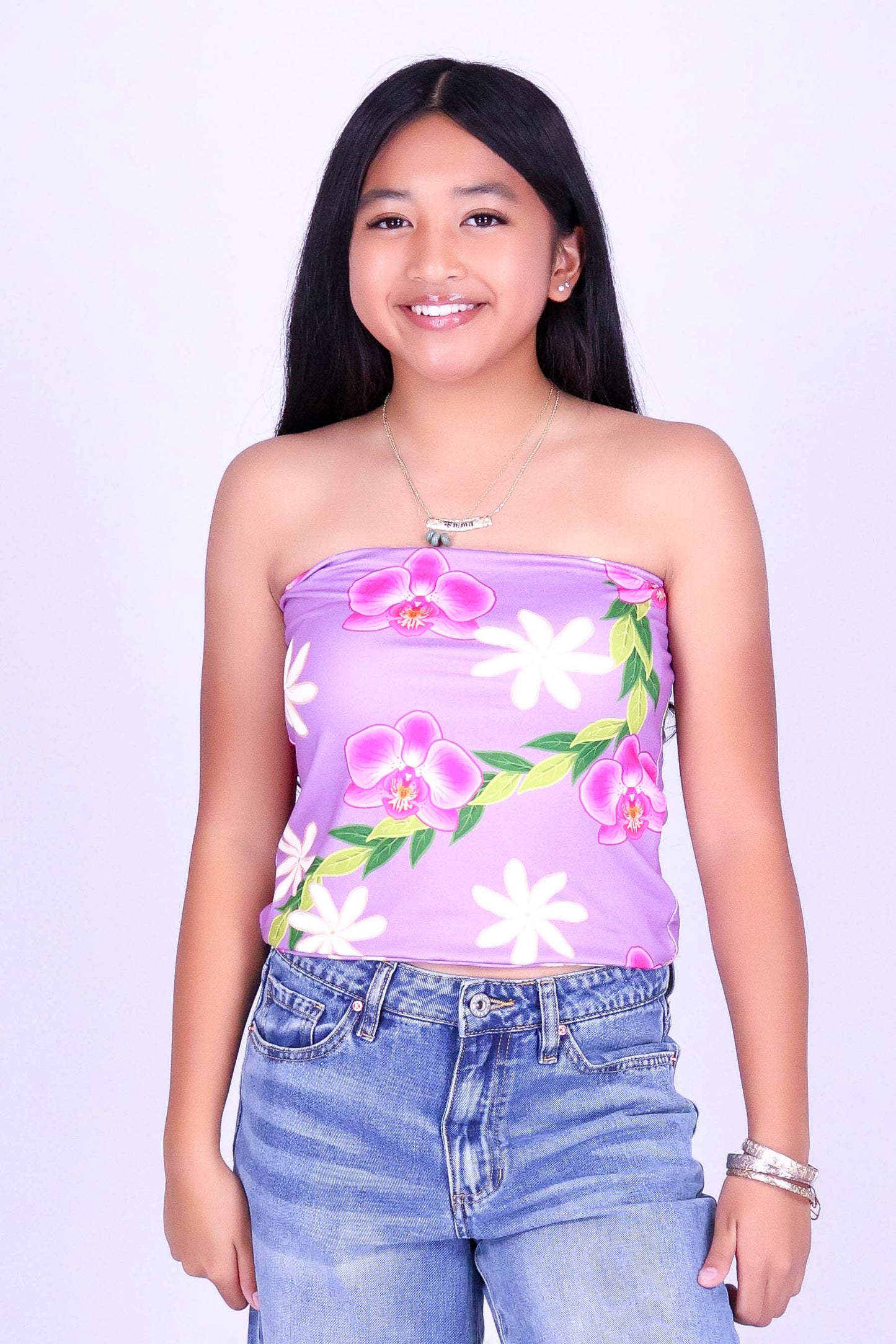 ORCHID TIARE TUBE TOP | KIDS SIZE 2-16