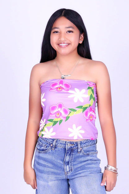 ORCHID TIARE TUBE TOP | KIDS SIZE 2-16