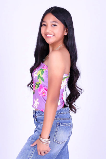 ORCHID TIARE TUBE TOP | KIDS SIZE 2-16