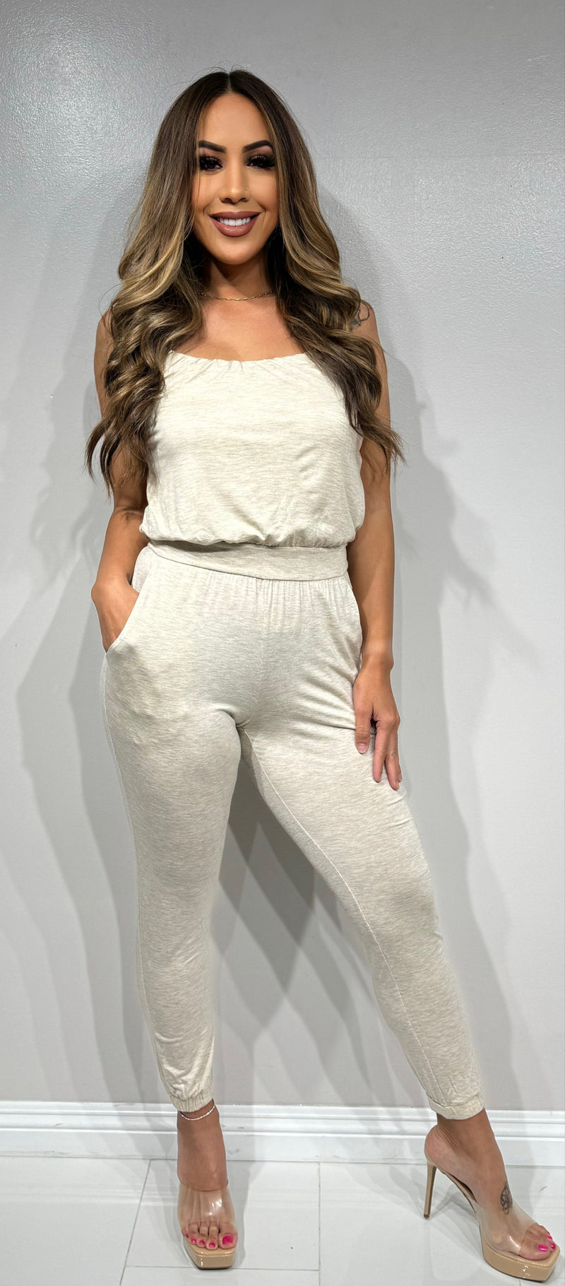 Jeans Warehouse Hawaii - SOLID JUMPERS - SPAGHETTI STRAP JUMPSUIT | By CHERISH