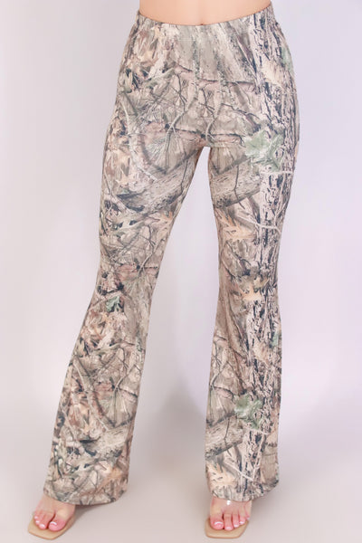 Jeans Warehouse Hawaii - PRINT KNIT PANTS - HUNTING CAMO FLARE PANTS | By PAPERMOON/ B_ENVIED