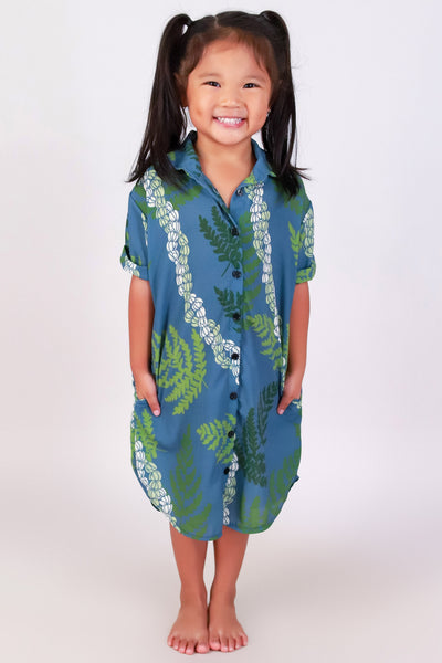 Jeans Warehouse Hawaii - DRESSES 2T-4T - PIKAKE PALAPALAI BUTTON UP | KIDS SIZE 2T-4T | By LUZ