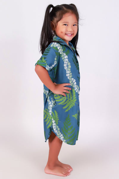 Jeans Warehouse Hawaii - DRESSES 2T-4T - PIKAKE PALAPALAI BUTTON UP | KIDS SIZE 2T-4T | By LUZ