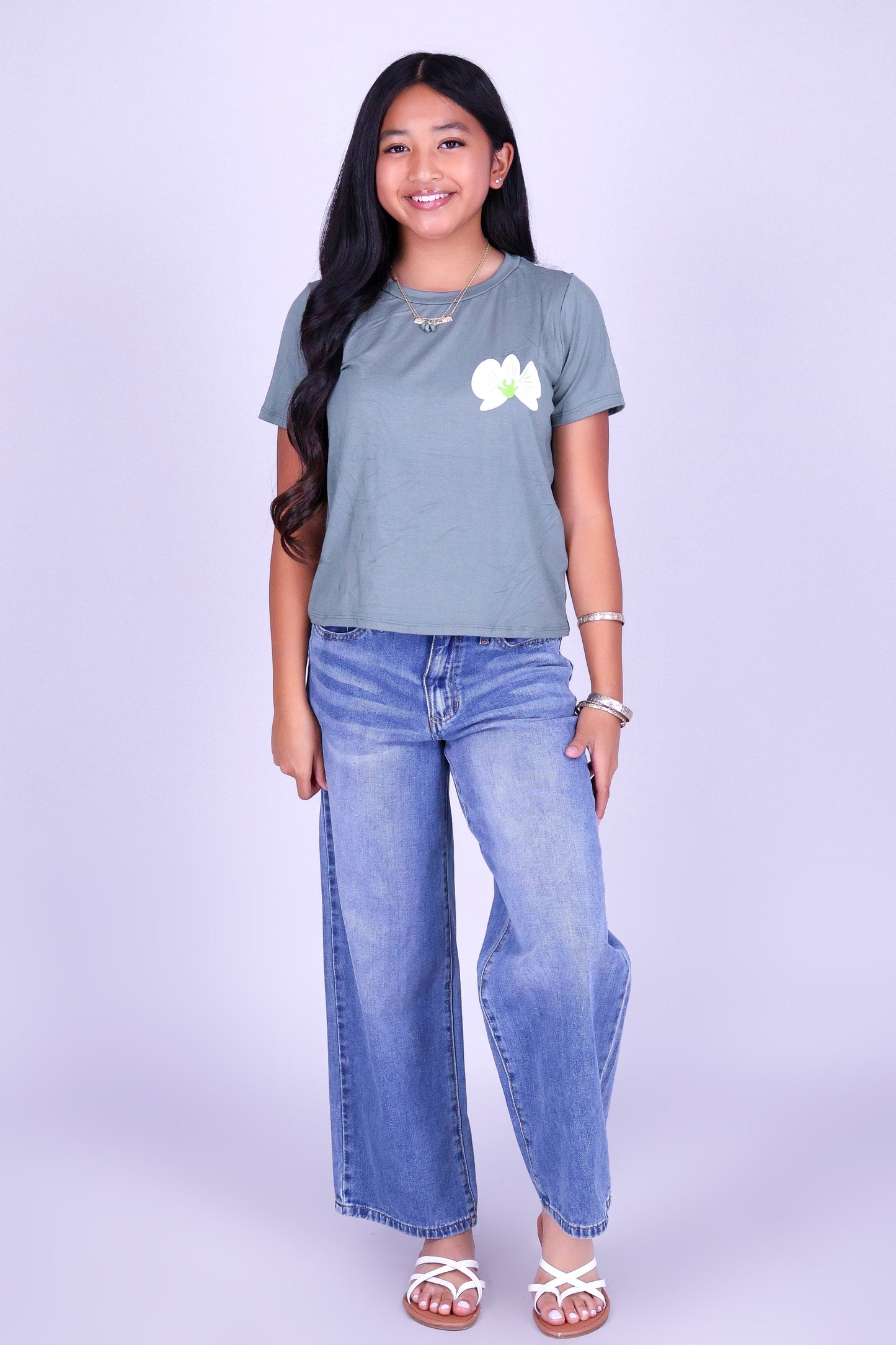 ORCHID CROWN LEI TEE | KIDS SIZE 2-16