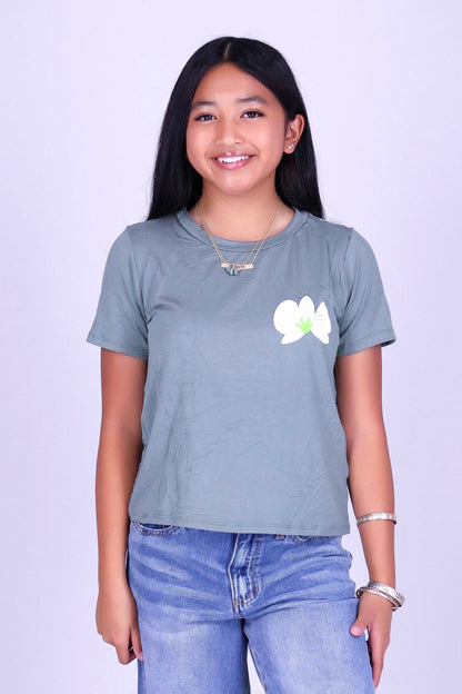 ORCHID CROWN LEI TEE | KIDS SIZE 2-16