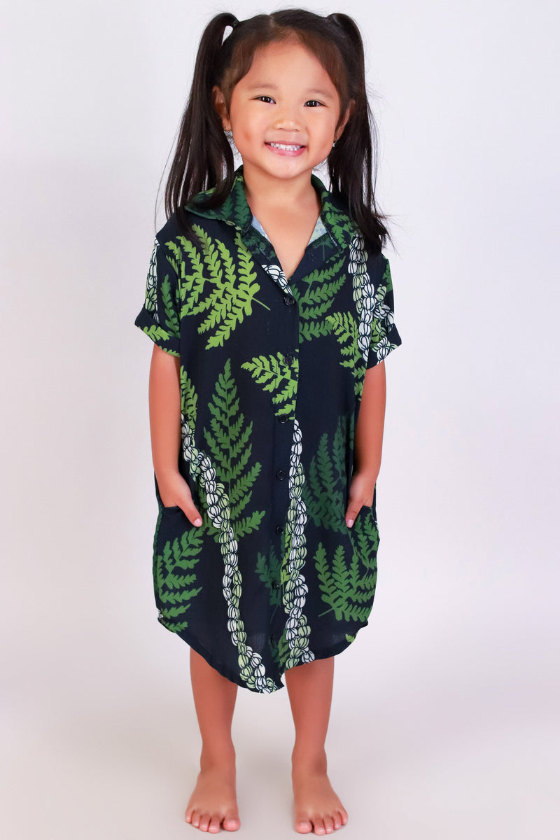 Jeans Warehouse Hawaii - DRESSES 2T-4T - PIKAKE PALAPALAI BUTTON UP | KIDS SIZE 2T-4T | By LUZ
