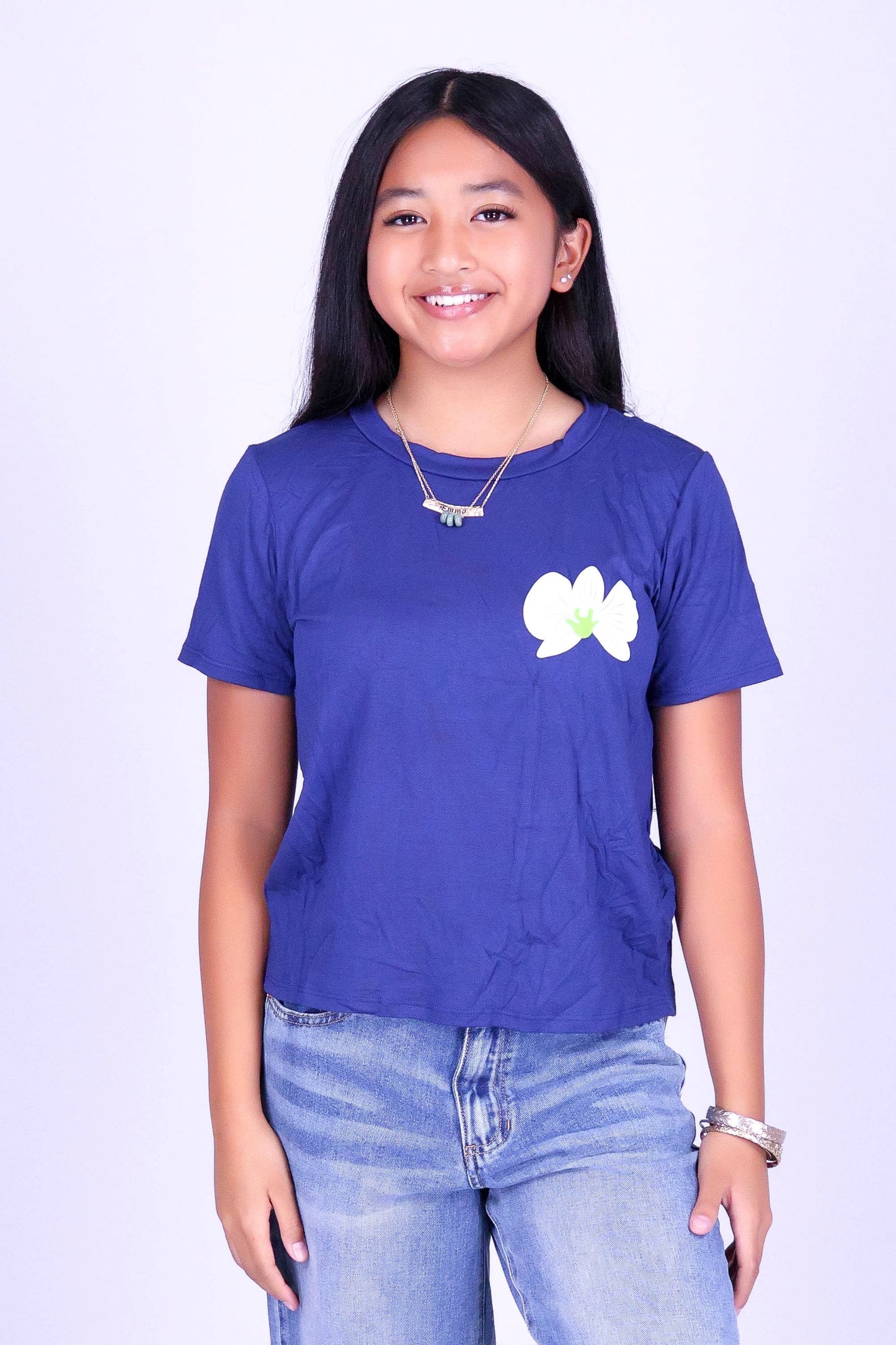 ORCHID CROWN LEI TEE | KIDS SIZE 2-16