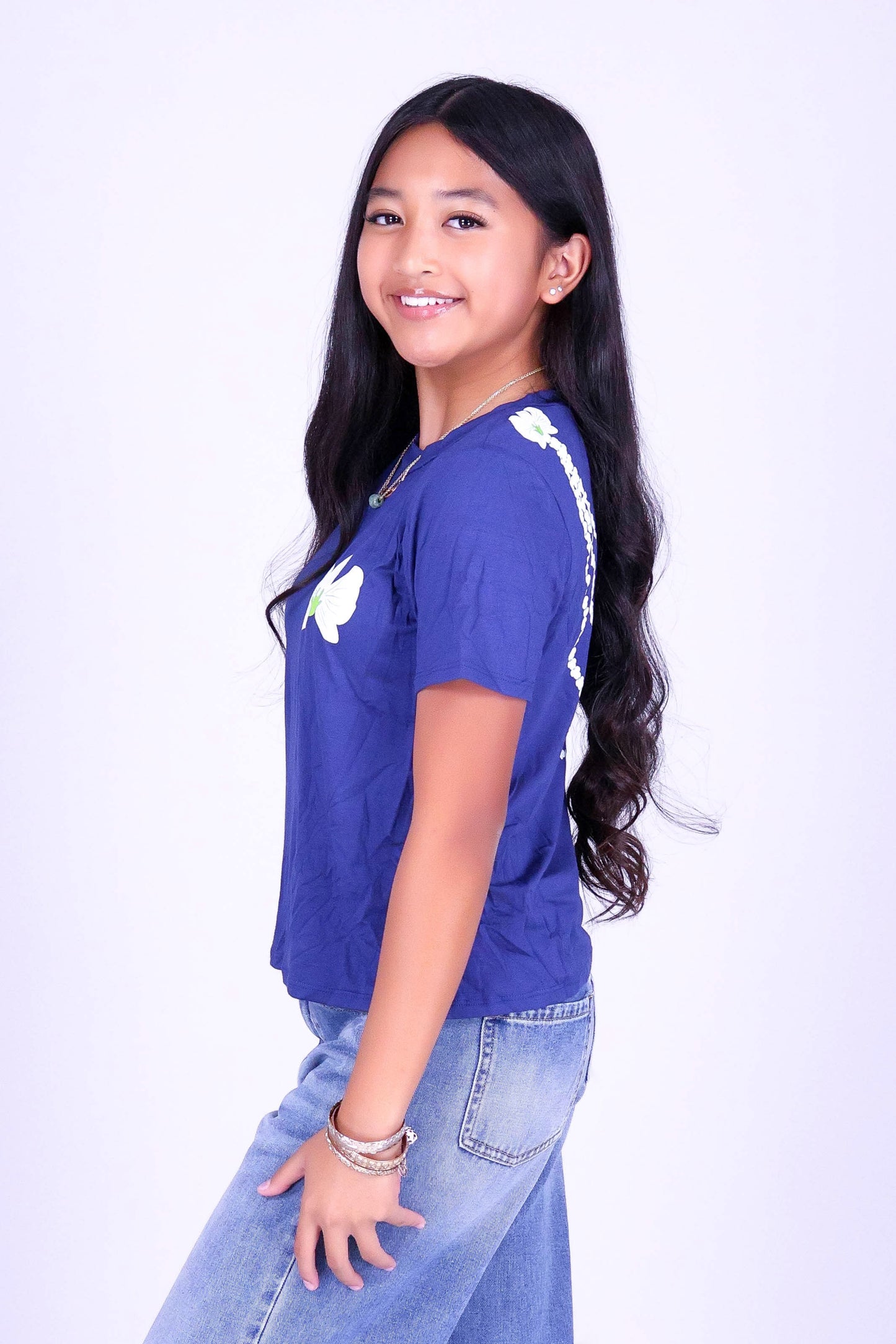 ORCHID CROWN LEI TEE | KIDS SIZE 2-16