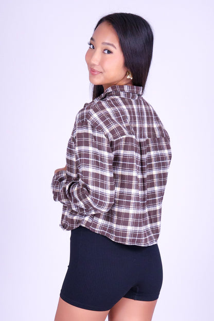 COME AS YOU ARE PLAID TOP