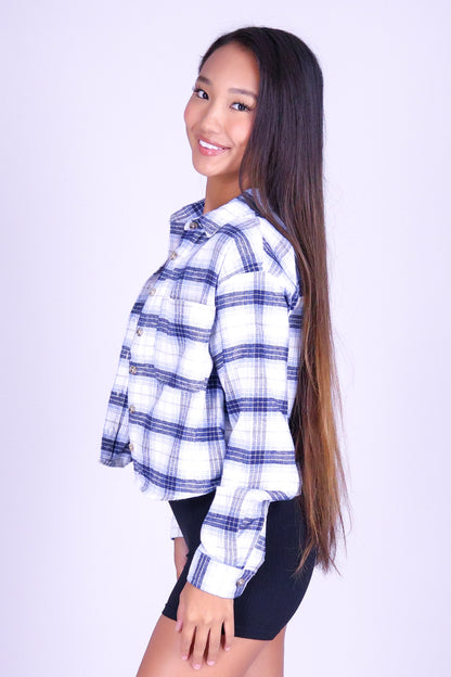 COME AS YOU ARE PLAID TOP