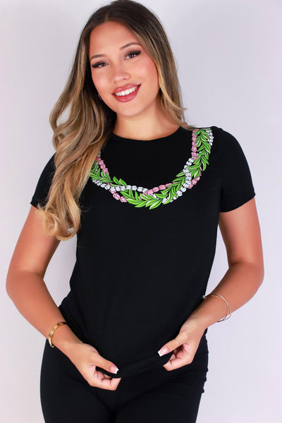 Jeans Warehouse Hawaii - S/S SCREEN - MAILE LOKELANI LEI TEE | By LUZ