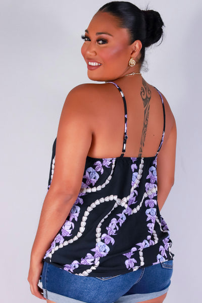 Jeans Warehouse Hawaii - PLUS S/L PRINT WOVEN TOPS - PIKAKE CROWN FLOWER TOP | By LUZ