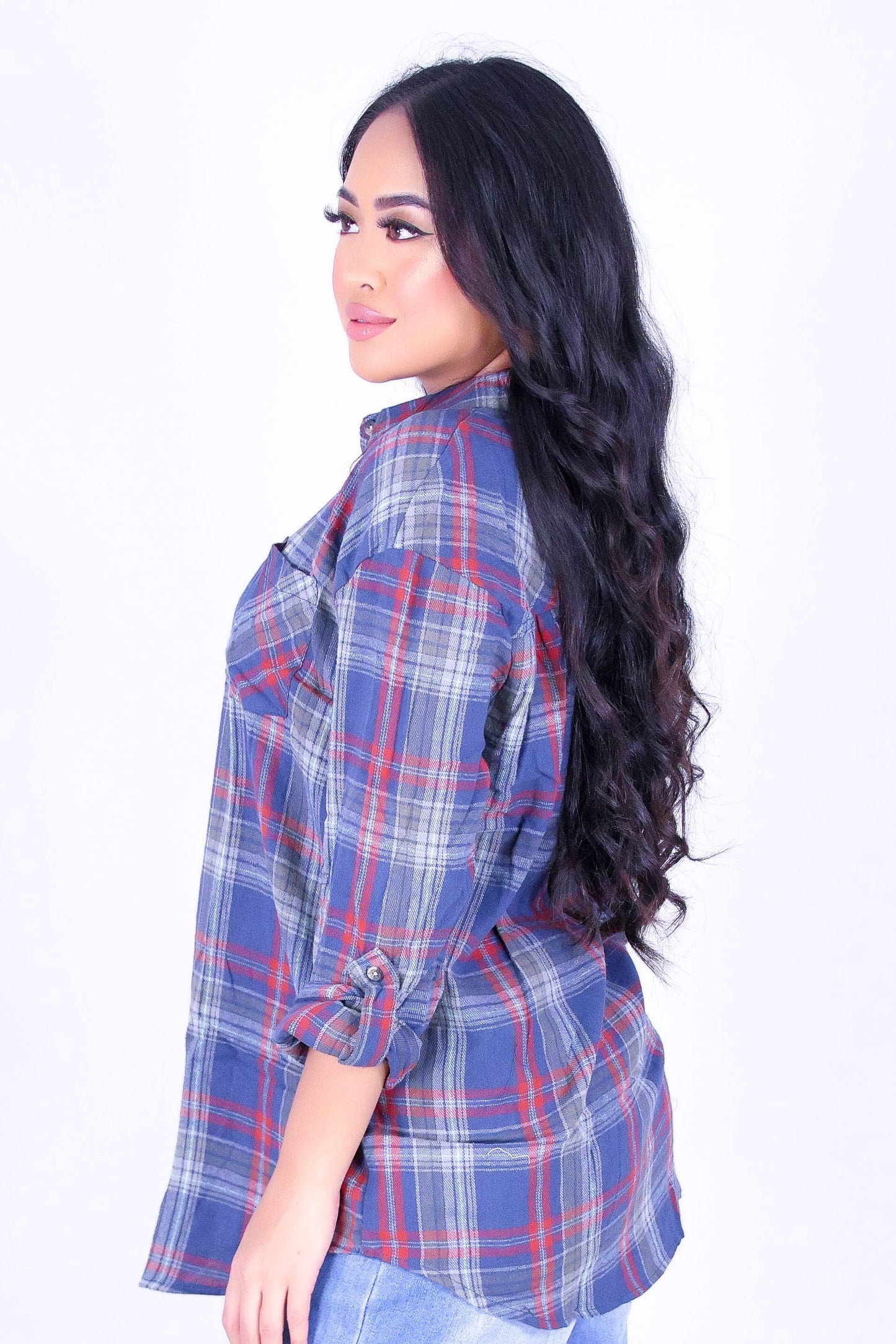 SEASONS CHANGE PLAID TOP