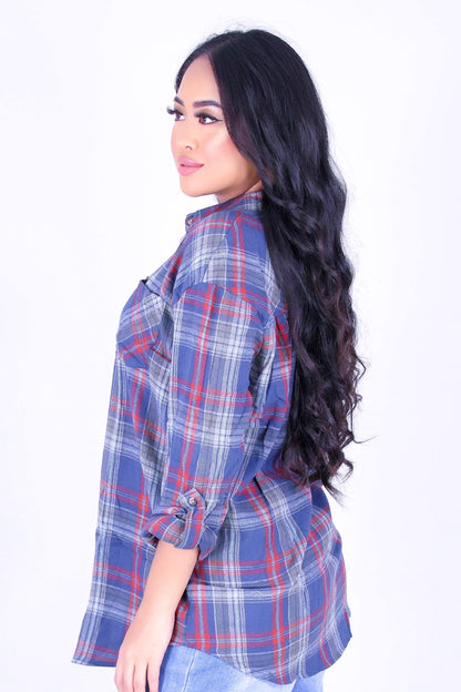 SEASONS CHANGE PLAID TOP