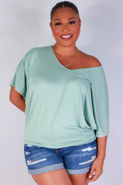 Jeans Warehouse Hawaii - PLUS S/S Knit Top - SAIL AWAY DOLMAN TOP | By ADARA