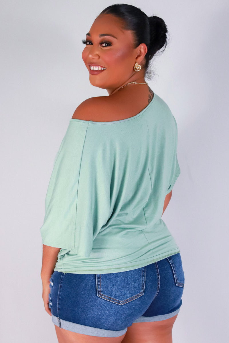 Jeans Warehouse Hawaii - PLUS S/S Knit Top - SAIL AWAY DOLMAN TOP | By ADARA