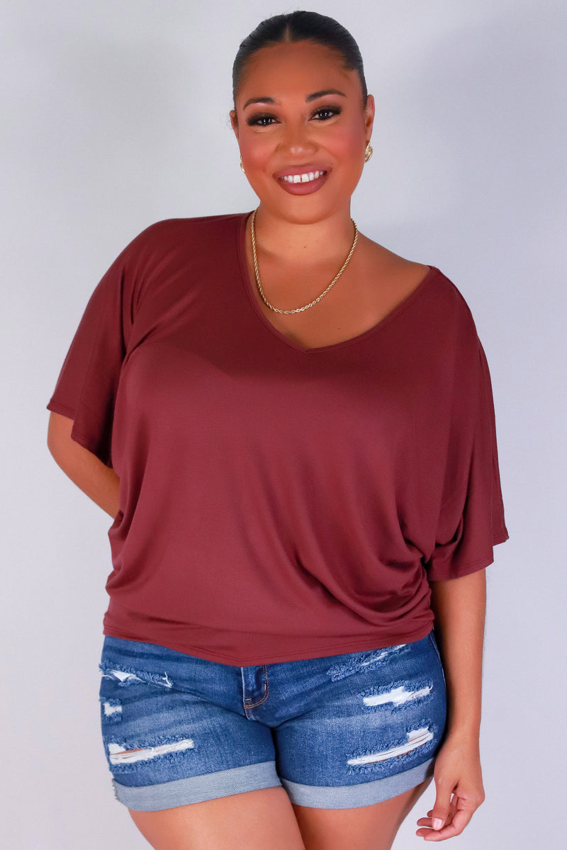 Jeans Warehouse Hawaii - PLUS S/S Knit Top - SAIL AWAY DOLMAN TOP | By ADARA