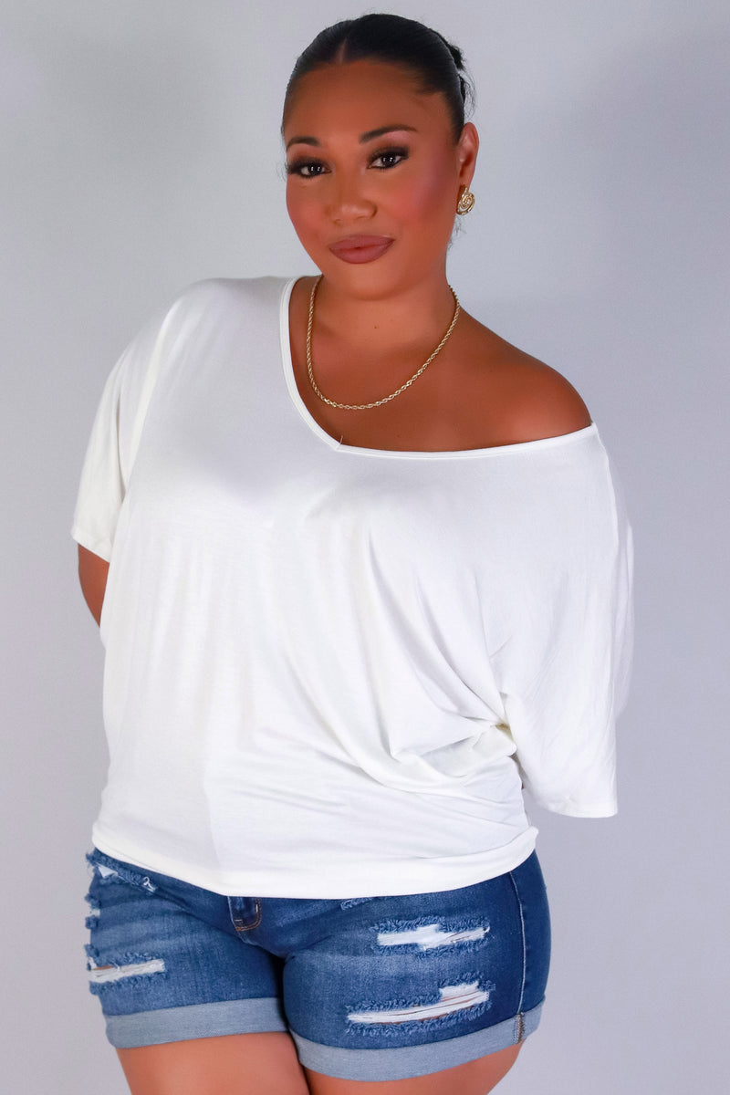 Jeans Warehouse Hawaii - PLUS S/S Knit Top - SAIL AWAY DOLMAN TOP | By ADARA