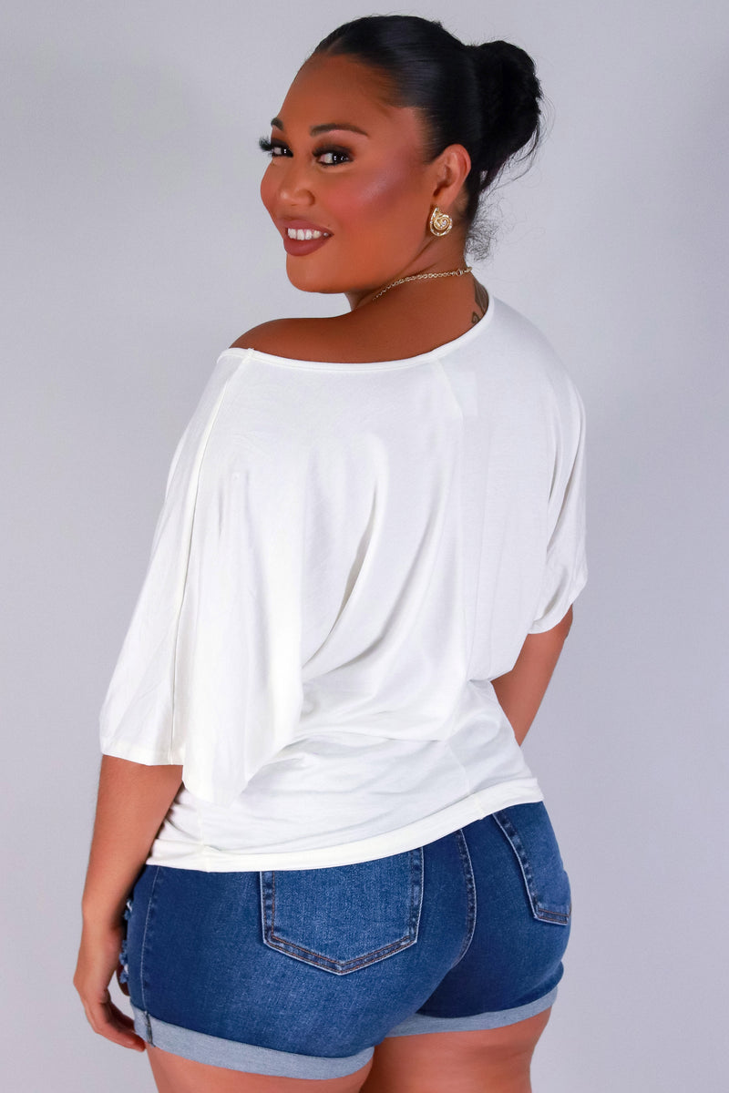 Jeans Warehouse Hawaii - PLUS S/S Knit Top - SAIL AWAY DOLMAN TOP | By ADARA