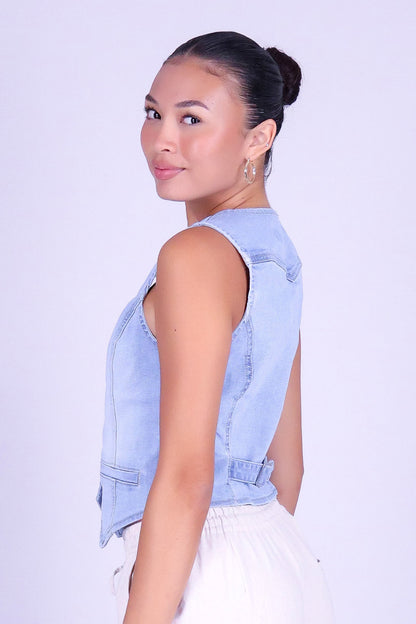 SUNSET WASH DENIM VEST