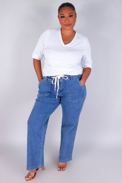 Jeans Warehouse Hawaii - PLUS Denim Jeans - SWEET IN DENIM JEANS | By YMI JEANS