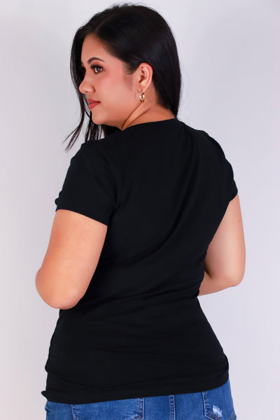 Jeans Warehouse Hawaii - PLUS BASIC V NECK TEES - TO YOURSELF TOP | By ROSIO