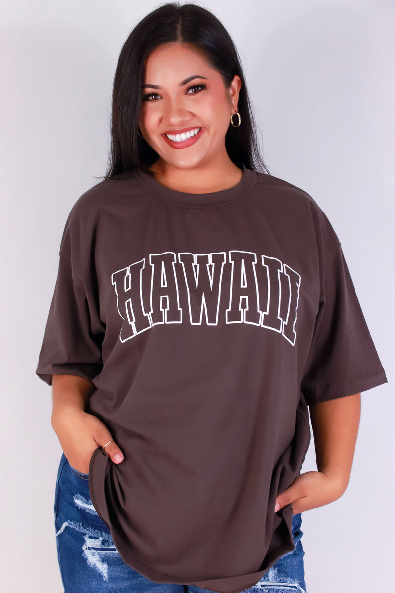 Jeans Warehouse Hawaii - PLUS S/S SCREENS - HAWAII OVERSIZED TEE | By ROCK & ROSE BY CHERIE