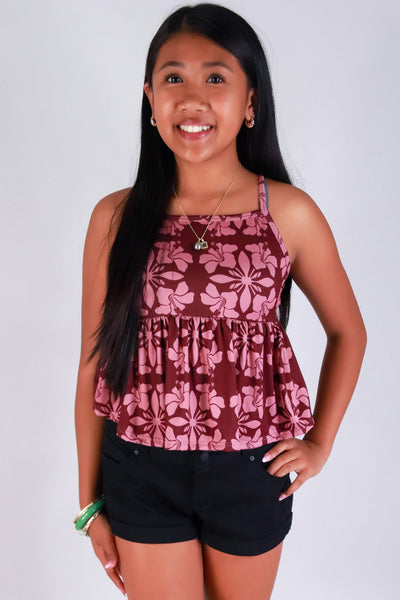 Jeans Warehouse Hawaii - S/L PRINT TOP 2-16 - HIBISCUS QUILT TOP | KIDS SIZE 2-16 | By LUZ