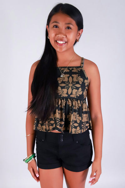 Jeans Warehouse Hawaii - S/L PRINT TOP 2-16 - HIBISCUS QUILT TOP | KIDS SIZE 2-16 | By LUZ