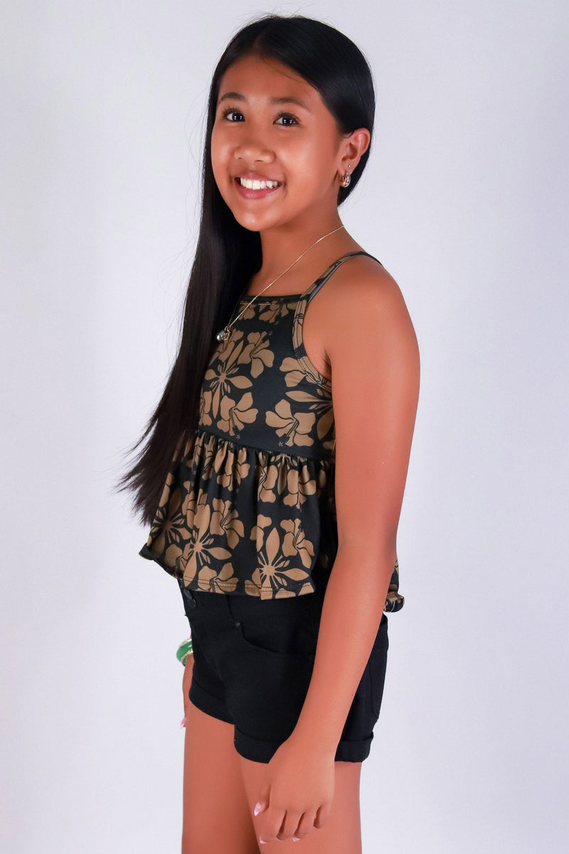 Jeans Warehouse Hawaii - S/L PRINT TOP 2-16 - HIBISCUS QUILT TOP | KIDS SIZE 2-16 | By LUZ