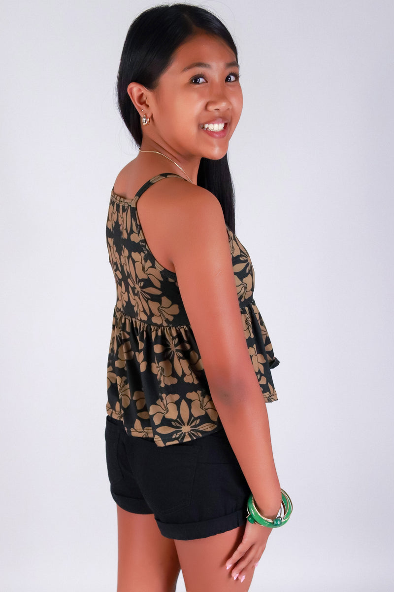 Jeans Warehouse Hawaii - S/L PRINT TOP 2-16 - HIBISCUS QUILT TOP | KIDS SIZE 2-16 | By LUZ