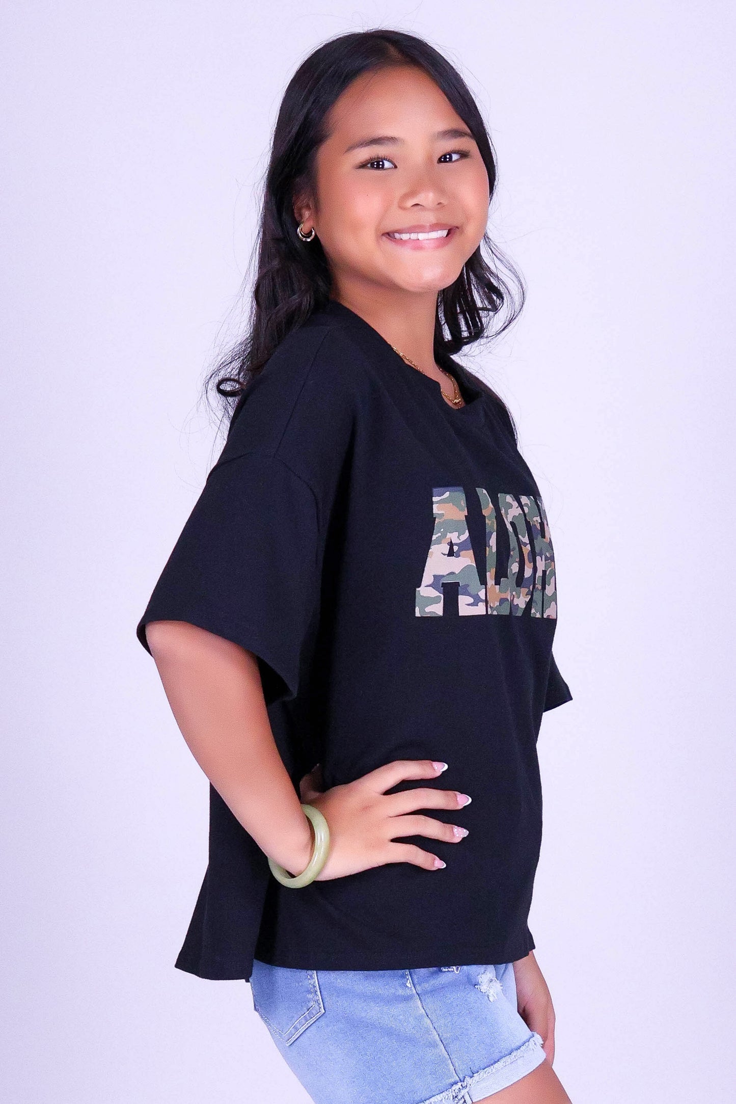 ALOHA CAMO OVERSIZED TEE | KIDS SIZE 2-14
