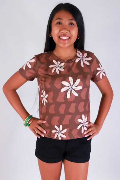 Jeans Warehouse Hawaii - S/S PRINT 2-16 - TIARE SHELL TEE | KIDS SIZE 2-16 | By LUZ