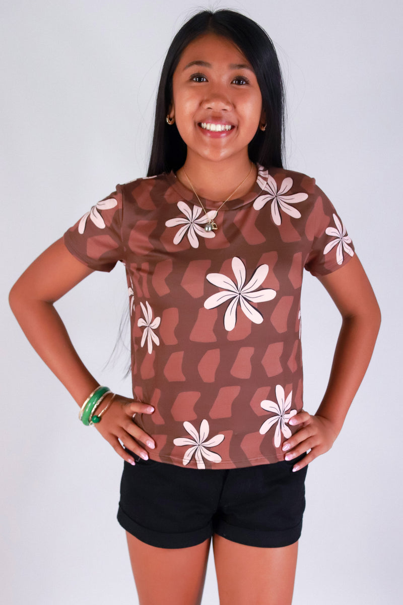 Jeans Warehouse Hawaii - S/S PRINT 2-16 - TIARE SHELL TEE | KIDS SIZE 2-16 | By LUZ