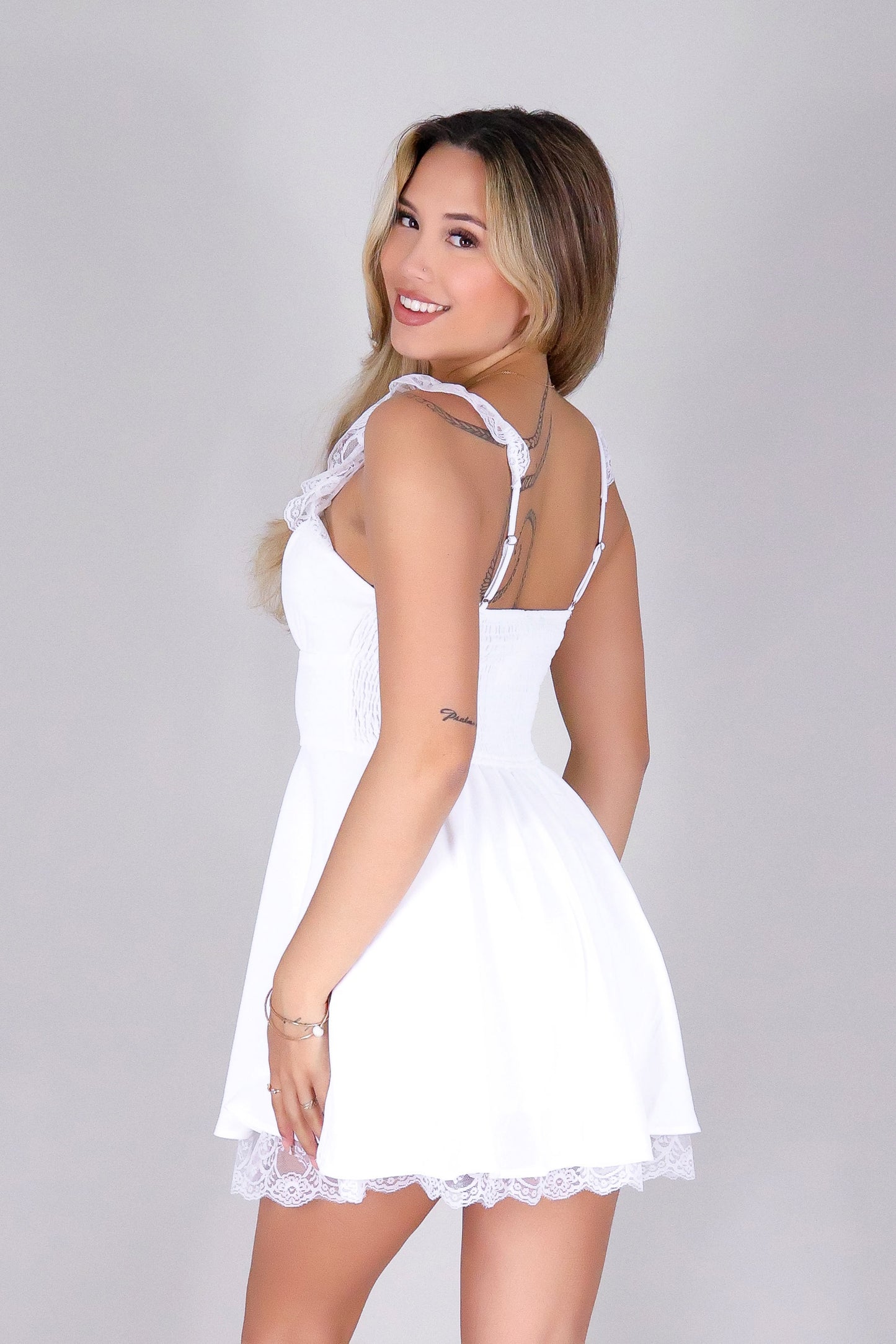IVORY CHARM BABYDOLL DRESS