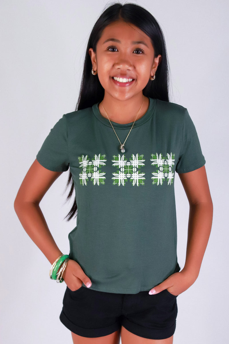Jeans Warehouse Hawaii - S/S PRINT 2-16 - ULU PALAKA TEE | KIDS SIZE 2-16 | By LUZ