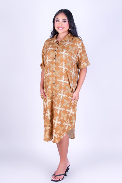 ULU QUILT BUTTON DOWN DRESS