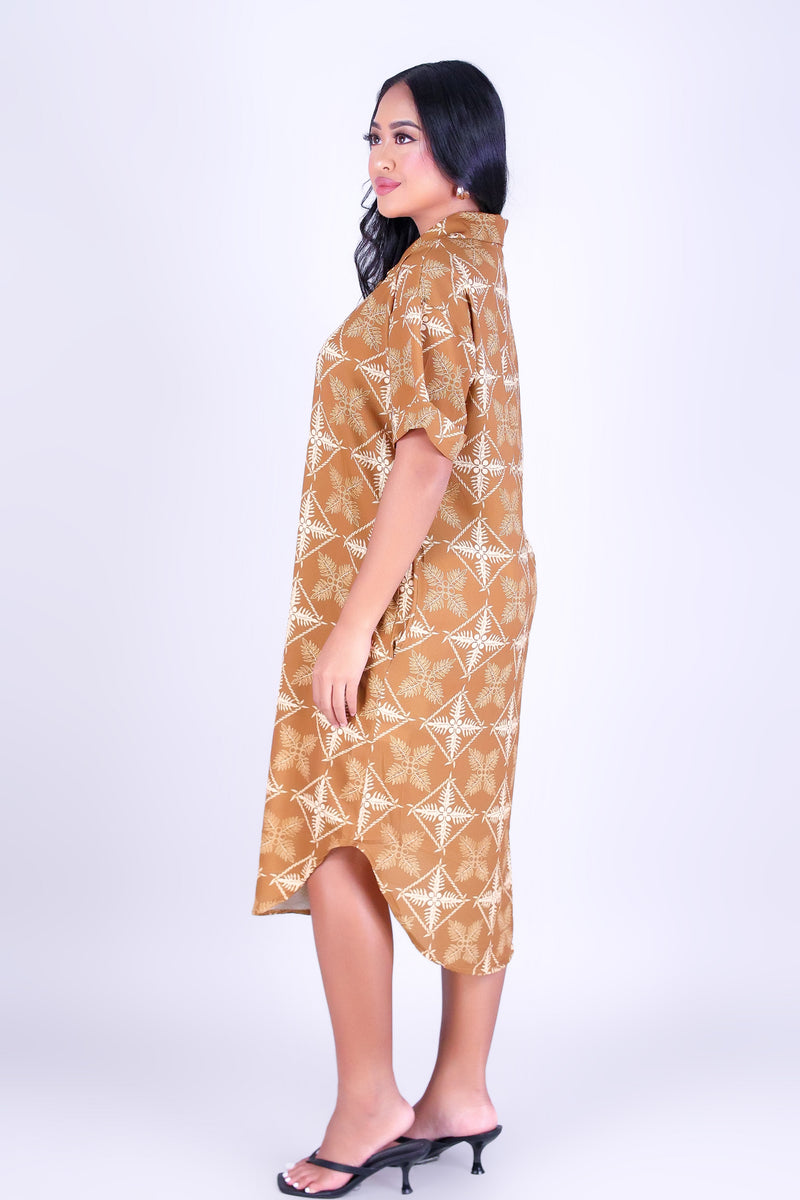 ULU QUILT BUTTON DOWN DRESS