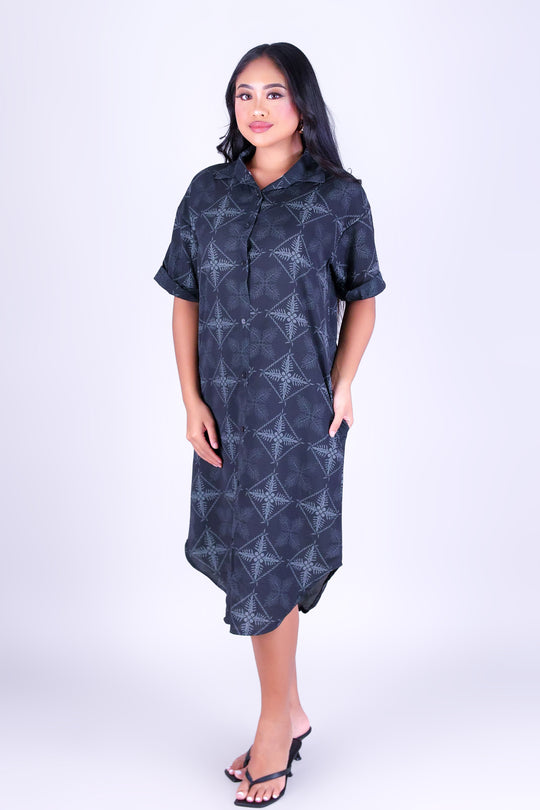 ULU QUILT BUTTON DOWN DRESS