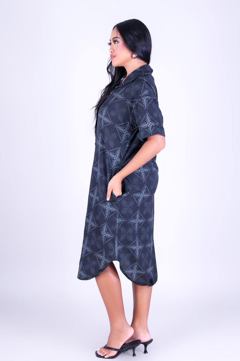 ULU QUILT BUTTON DOWN DRESS