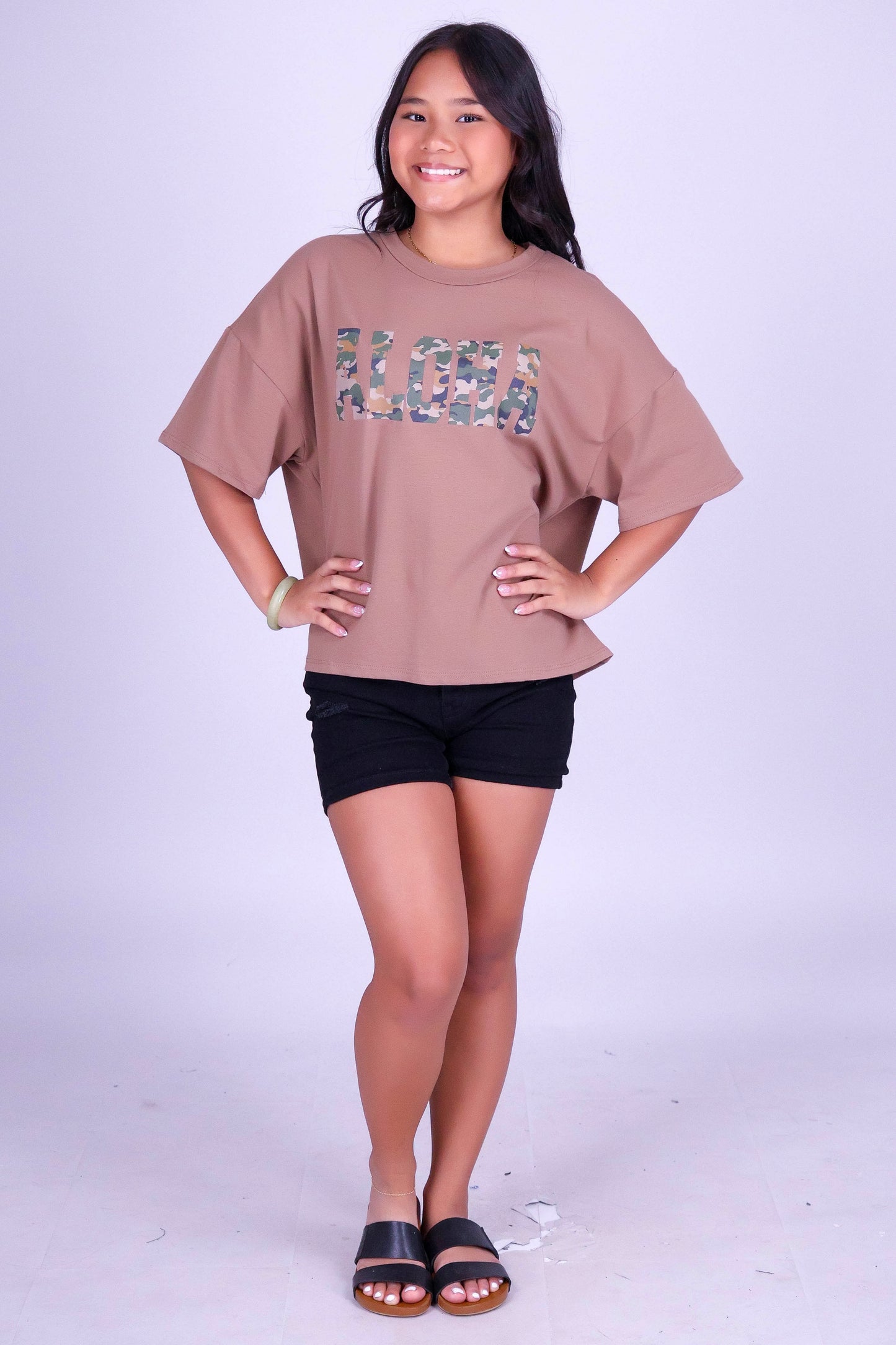 ALOHA CAMO OVERSIZED TEE | KIDS SIZE 2-14
