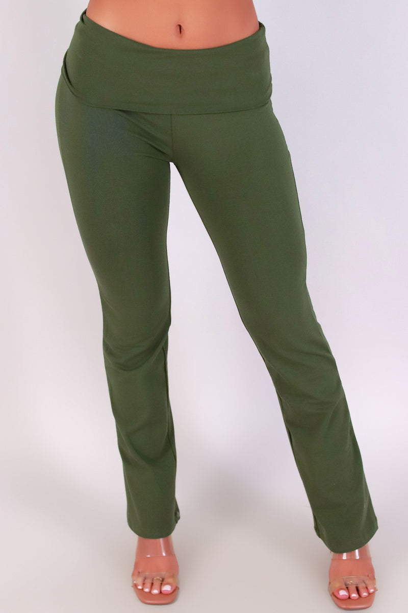Jeans Warehouse Hawaii - SOLID KNIT PANTS - EVERYDAY FOLD FLARE PANTS | By ACTIVE USA