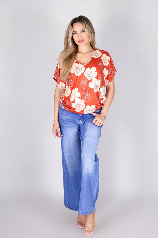 HAU FLOWER DOLMAN TOP